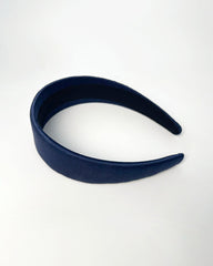 Silk 4cm Wide Border Hairband Navy