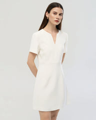 40 Momme Silk A Line Short Sleeve Dress