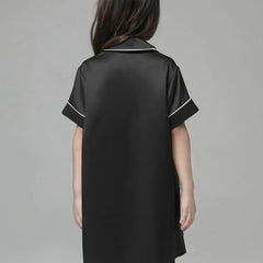 Silk Blouse Nightdress For Girl Black