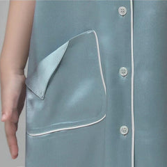 Silk Blouse Nightdress For Girl Haze Blue