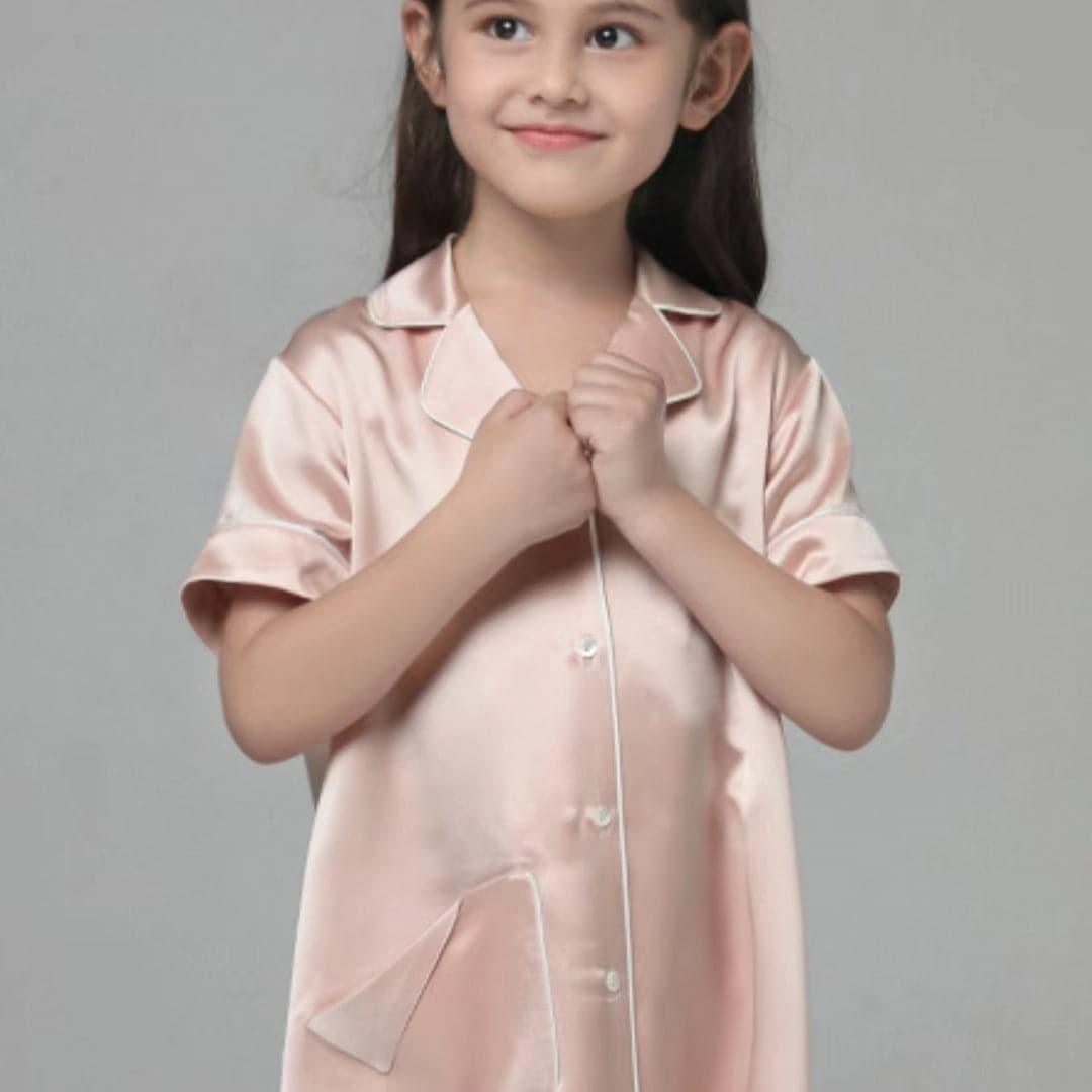 Silk Blouse Nightdress For Girl Pink