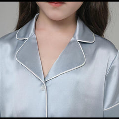 Silk Blouse Nightdress For Girl Sky Blue