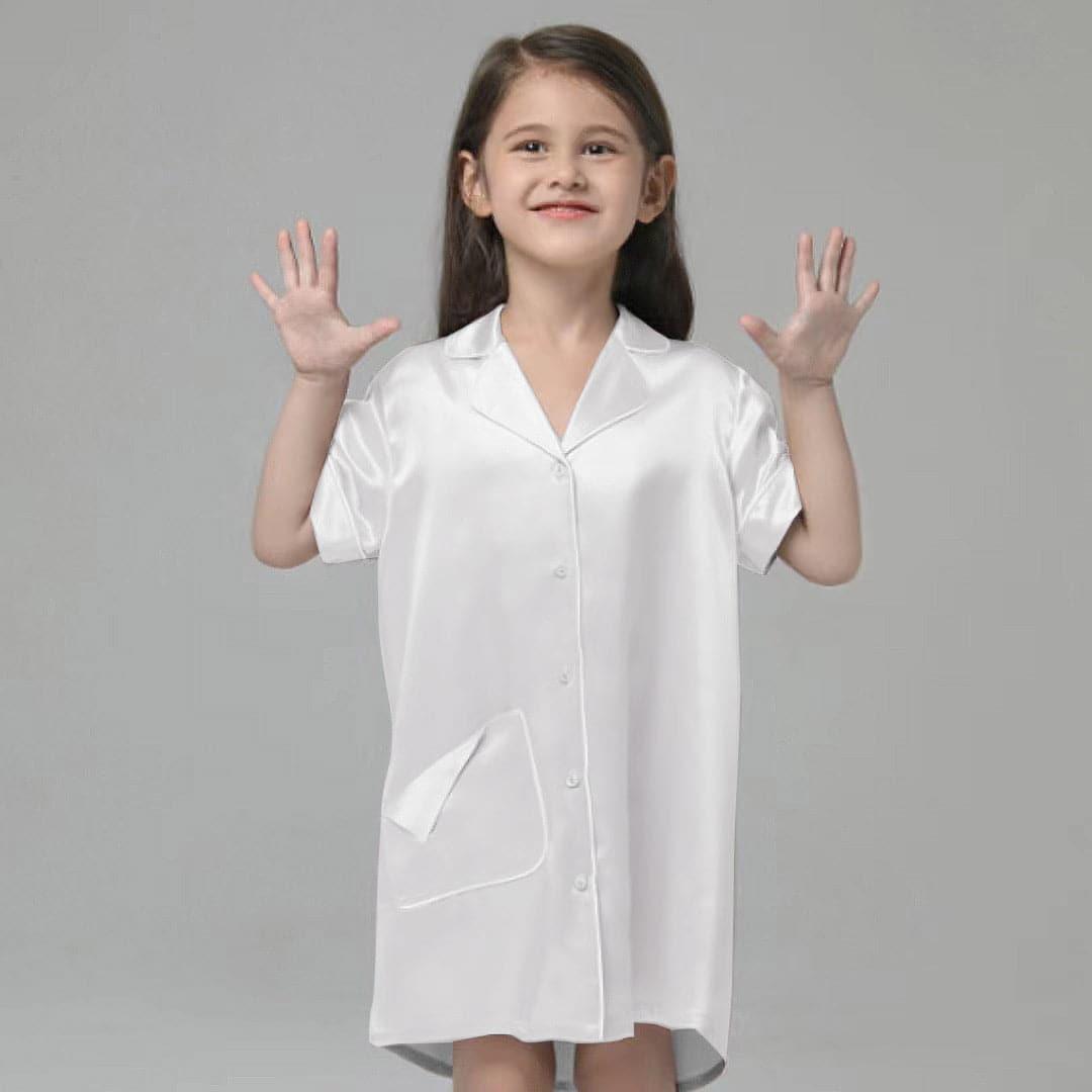 Silk Blouse Nightdress For Girl White