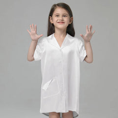 Silk Blouse Nightdress For Girl White