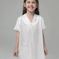 Silk Blouse Nightdress For Girl White