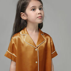 Silk Blouse Nightdress For Girl Yellow