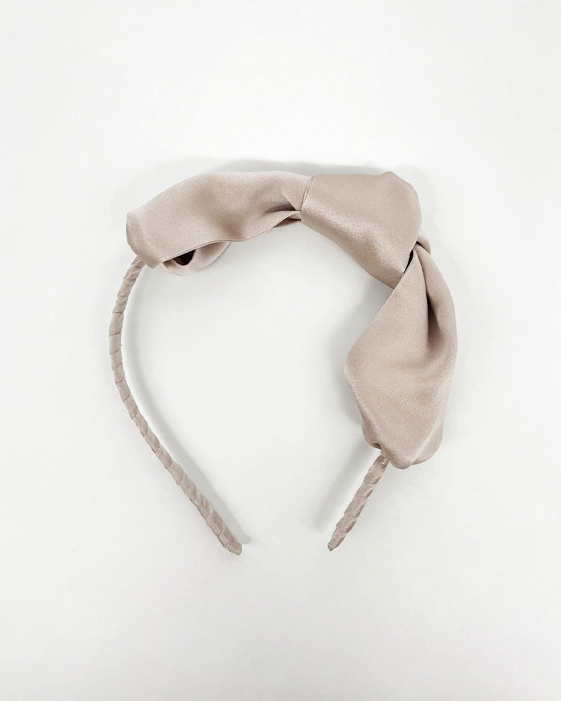 Silk Bowknot Hairband Champagne