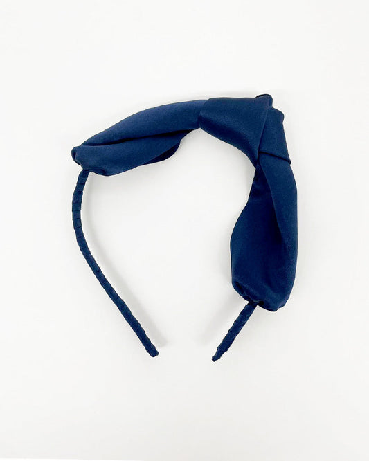 Silk Bowknot Hairband Navy