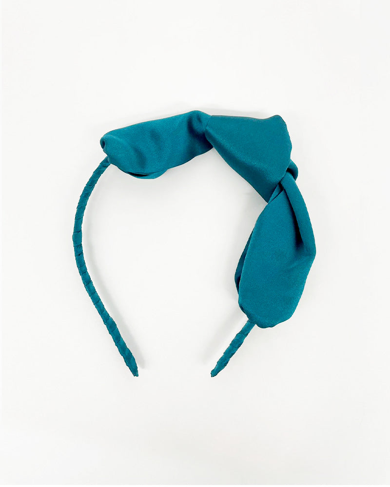 Silk Bowknot Hairband Peacock Blue