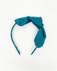 Silk Bowknot Hairband Peacock Blue