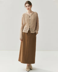 Silk Cashmere Cardigan with Metal Buttons