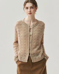 Silk Cashmere Cardigan with Metal Buttons
