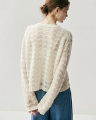 Silk Cashmere Cardigan with Metal Buttons