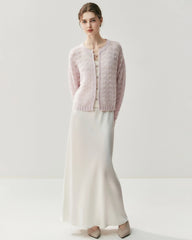 Silk Cashmere Cardigan with Metal Buttons