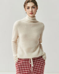 Silk-Cashmere Long Sleeve Turtleneck Sweater