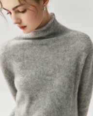 Silk-Cashmere Long Sleeve Turtleneck Sweater