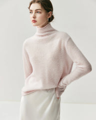 Silk-Cashmere Long Sleeve Turtleneck Sweater