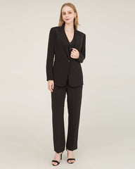 40 Momme Silk Peak Collar Blazer Black