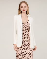 40 Momme Silk Peak Collar Blazer Ivory