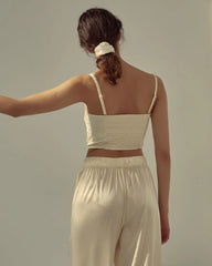 Silk Crop Tank Top White