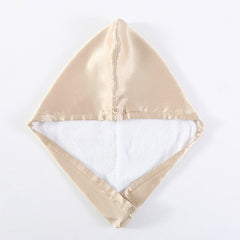Silk Double-Sided Wear Hair-Drying Cap Champagne