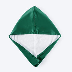 Silk Double-Sided Wear Hair-Drying Cap Dark Green