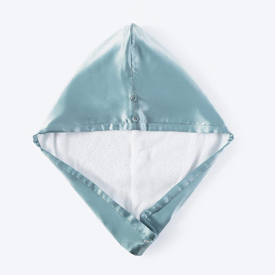 Silk Double-Sided Wear Hair-Drying Cap Haze Blue