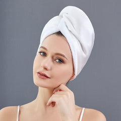Silk Double-Sided Wear Hair-Drying Cap Ivory