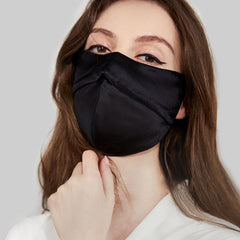 100% Silk Eye Corner Protect Mask Sunscreen Black