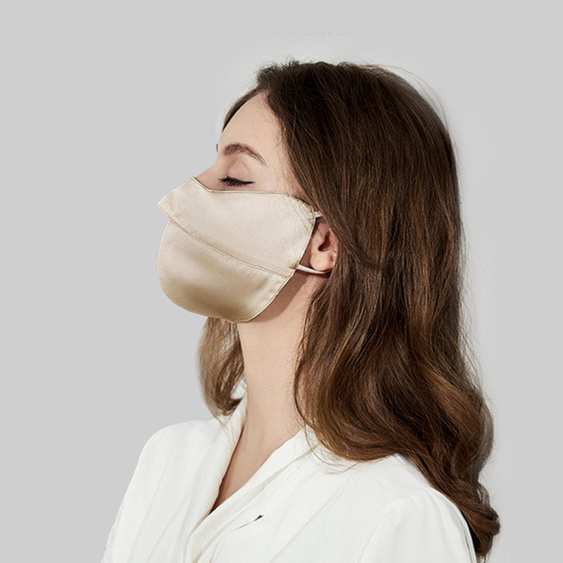 100% Silk Eye Corner Protect Mask Sunscreen Champagne