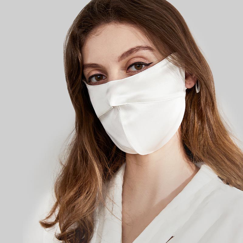 100% Silk Eye Corner Protect Mask Sunscreen White