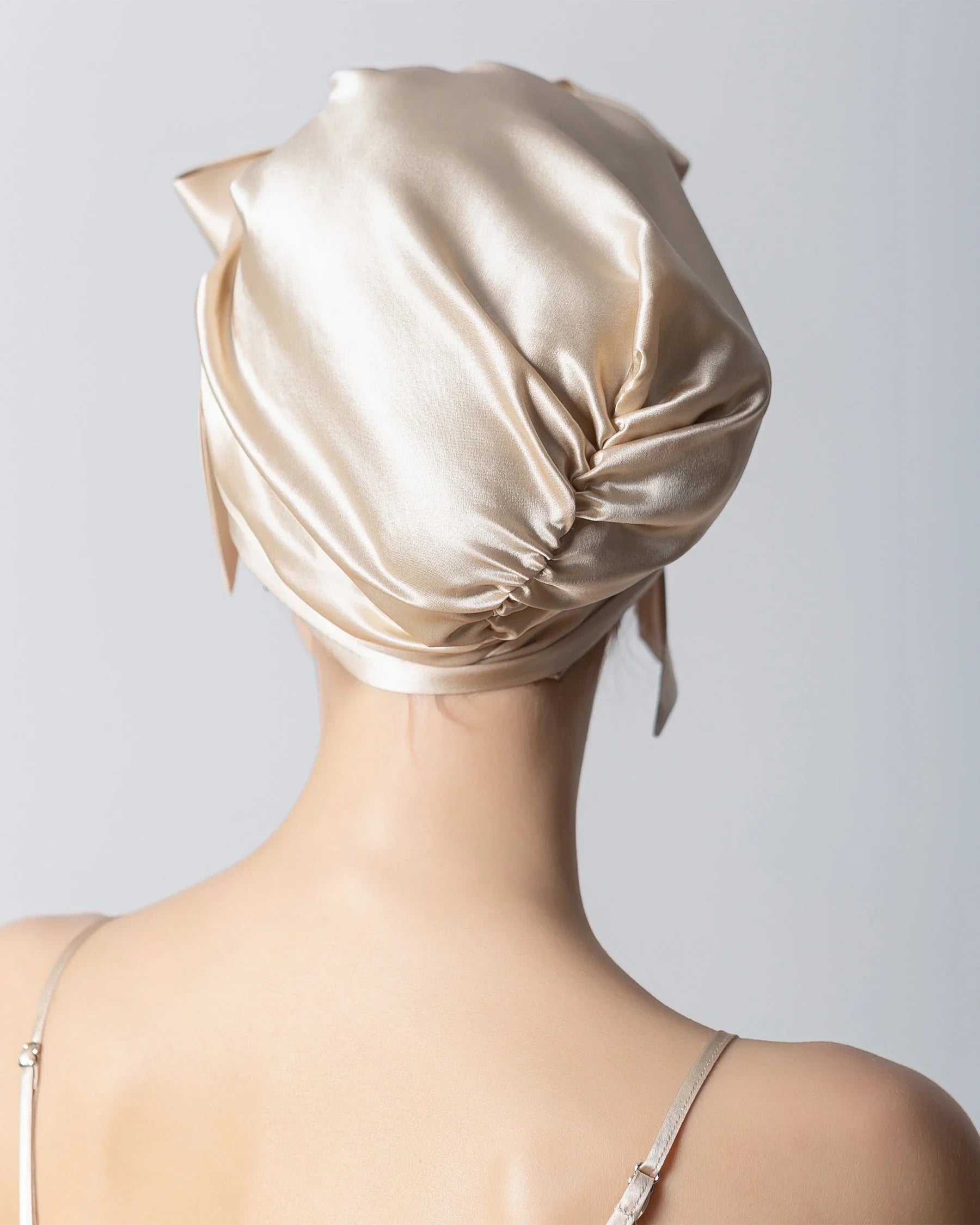 Silk Hair Bonnet for Sleeping Champagne
