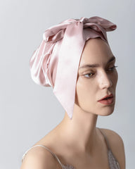 Silk Hair Bonnet for Sleeping Rose Pink