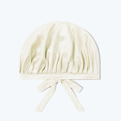 Silk Hair Care Sleep Cap With Bow Knot Ivory
