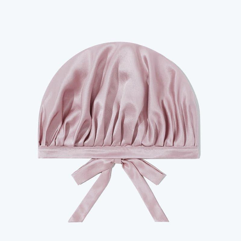 Silk Hair Care Sleep Cap With Bow Knot Pink