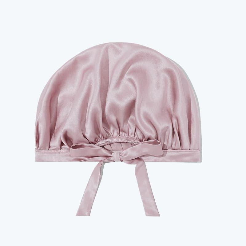 Silk Hair Care Sleep Cap With Bow Knot Pink