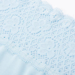 Silk High waist Lace Lingerie Knitted Panties Light Blue