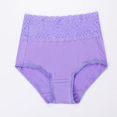 Silk High waist Lace Lingerie Knitted Panties Purple