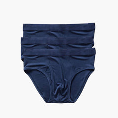 100% Silk Knit Men's Briefs for Men 3Pcs Navy