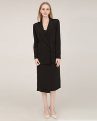 40 Momme Silk Shawl Collar Blazer Black