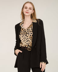 40 Momme Silk Shawl Collar Blazer Black