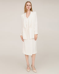 40 Momme Silk Shawl Collar Blazer White