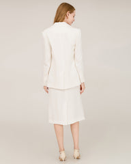 40 Momme Silk Shawl Collar Blazer White