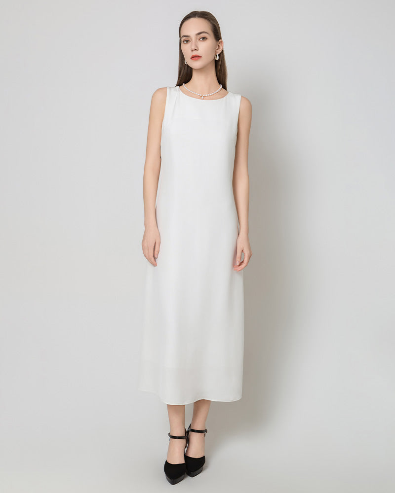 40 Momme Silk Maxi Dress White