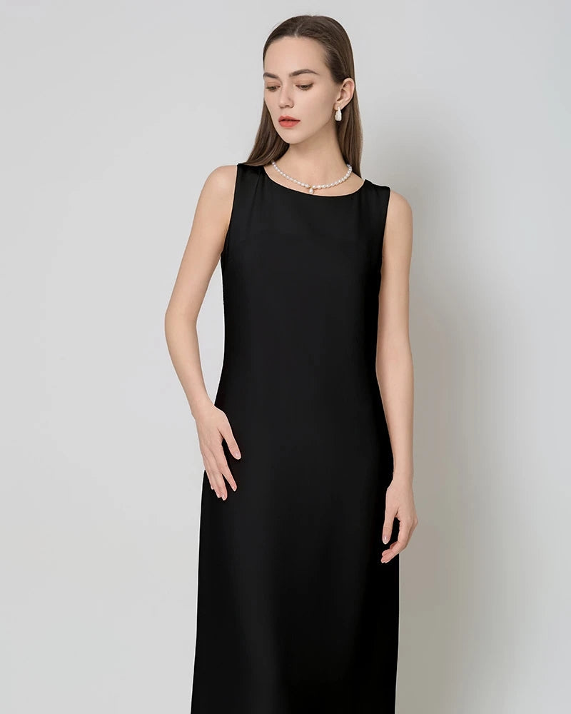 40 Momme Silk Maxi Dress Black