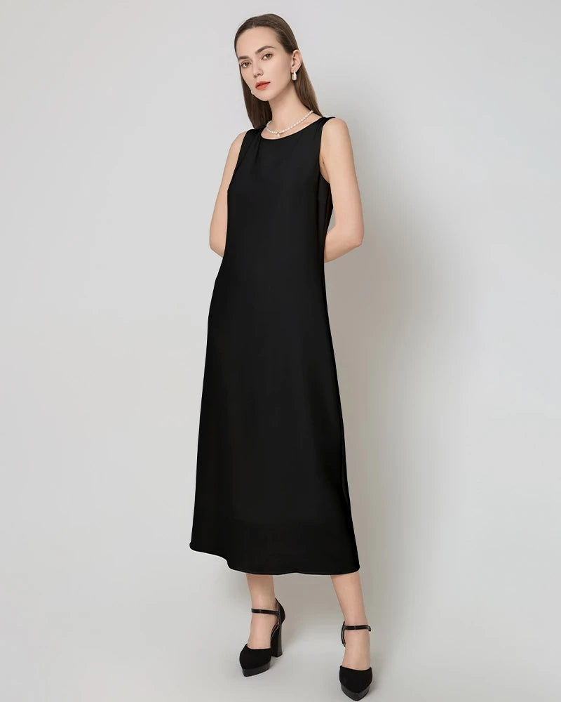 40 Momme Silk Maxi Dress Black