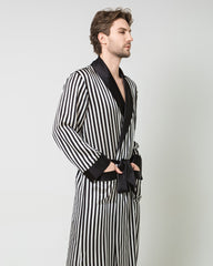 Silk Men's Striped Long Robe