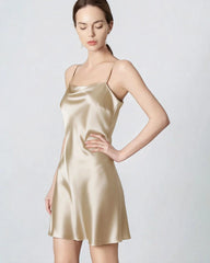 Silk Black Mini Cami Dress