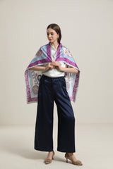 Silk Multiple Elements Purple Color Scarf