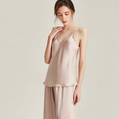 Silk pajama Set with Robe 3PCS Pink